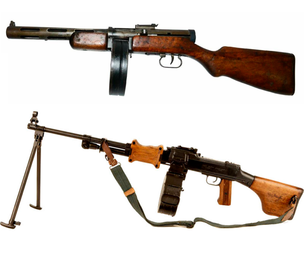Пистолет-пулемет Дегтярева ППД-40 и пулемет РПД обр. 1944 г.